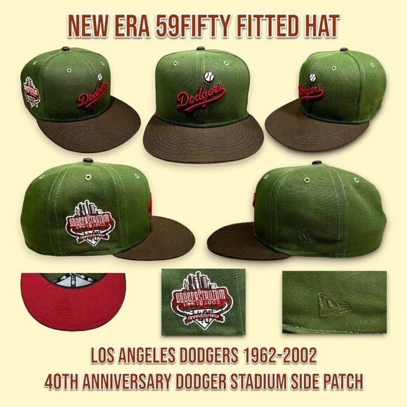 New Era Los Angeles Dodgers 59FIFTY Fitted Hat 40TH Anniv Stadium Patch 7 5/8